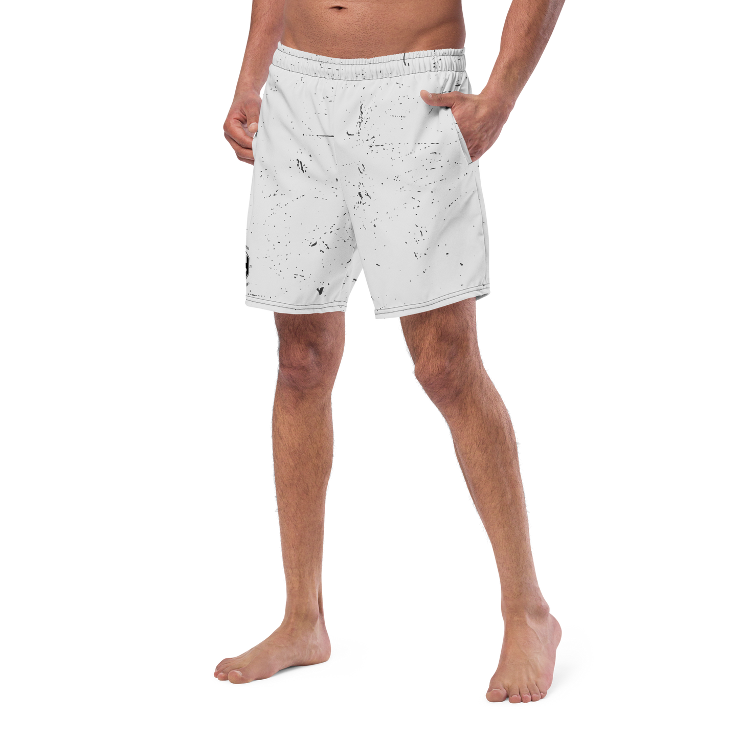 White Splatter Men's swim trunks